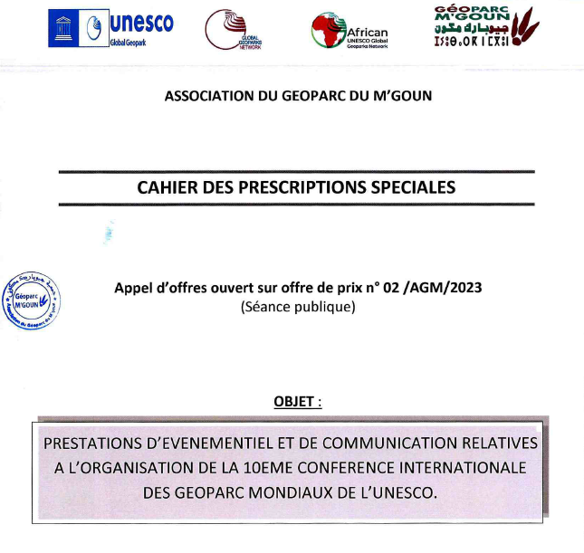 Appel d'offres ouvert sur offres des prix n° 02/AGM/2023