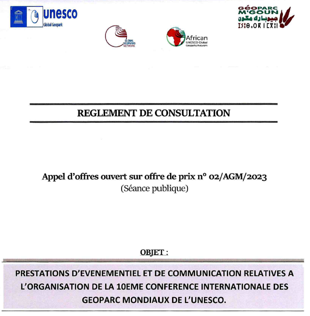 Appel d'offres ouvert sur offres des prix n° 02/AGM/2023